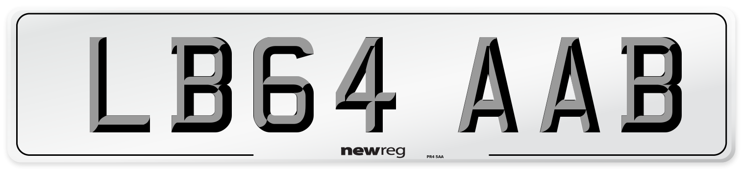 LB64 AAB Number Plate from New Reg